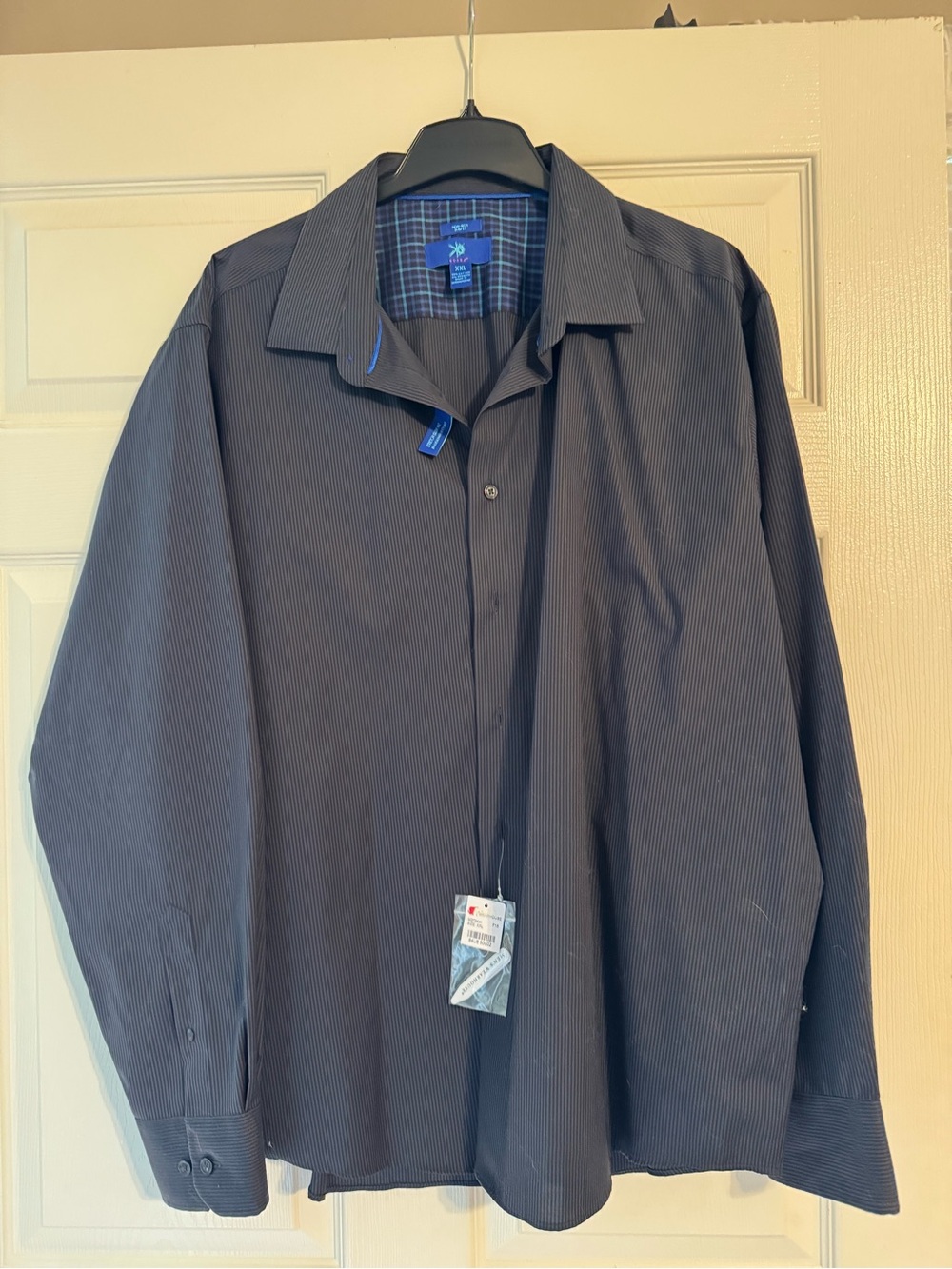 Men's Wearhouse Black Pinstripe Dress Shirt - XXL